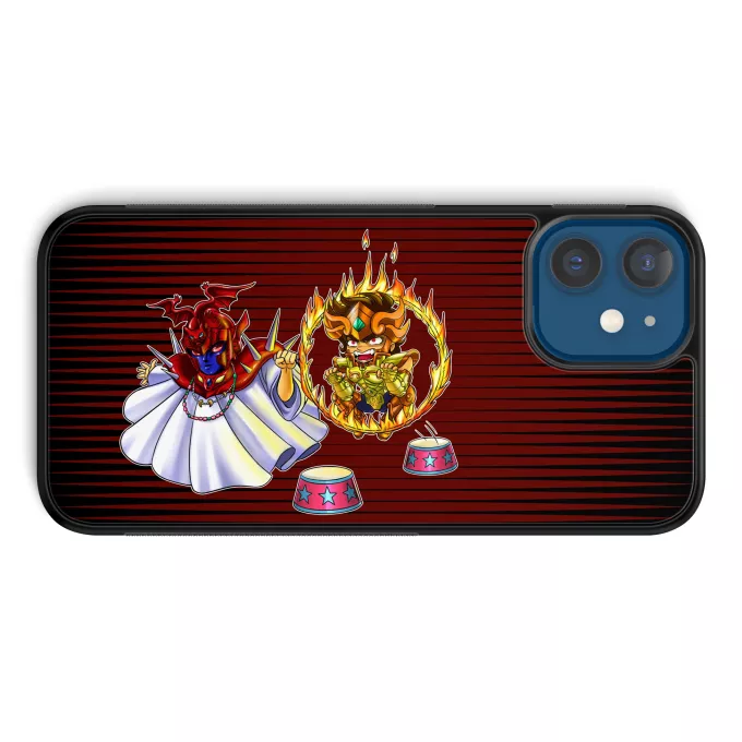 Hoesje voor iPhone 12 et iPhone 12 Pro (6.1) Parodie Saint Seiya Pegasus Seiya, Aiolia Leo en Grote Paus