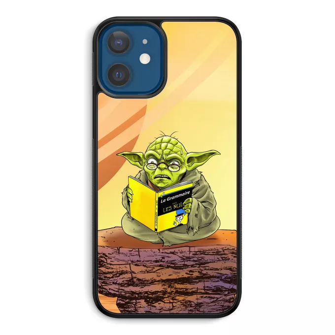 Coque pour téléphone portable iPhone 12 et iPhone 12 Pro (6.1) Parodie Star Wars En grammaire, un zéro, il est... :) - Yoda