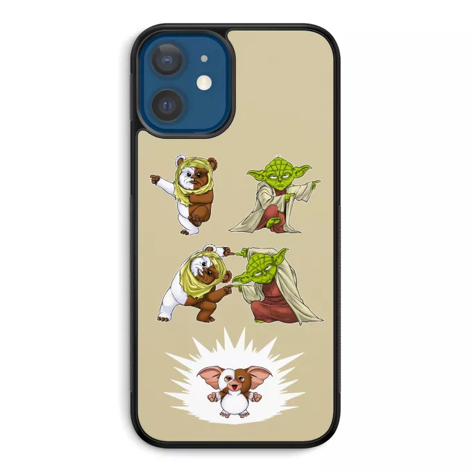 Fodral för iPhone 12 et iPhone 12 Pro (6.1) Parodi Stjärnornas krig Yoda, en Ewok och Gizmo