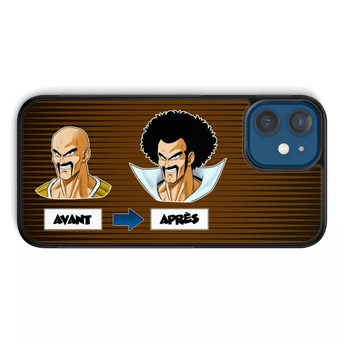 Coque pour téléphone portable iPhone 12 et iPhone 12 Pro (6.1) Parodie Dragon Ball Z - DBZ Avant - Après - Nappa, Hercule Satan
