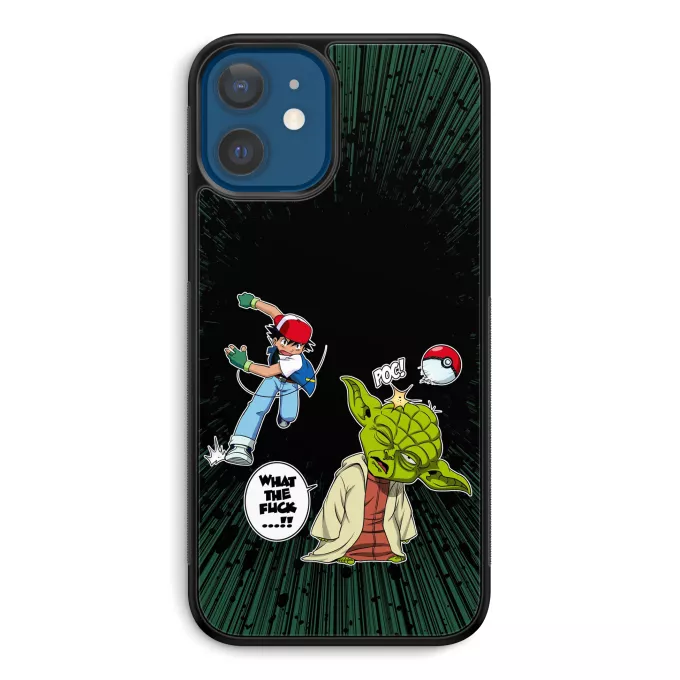 Estojo iPhone 12 et iPhone 12 Pro (6.1) Paródia Pokémon Yoda e Ash Ketchum