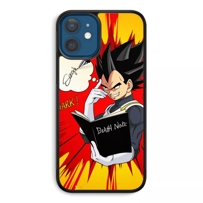 Coque pour téléphone portable iPhone 12 et iPhone 12 Pro (6.1) Parodie Dragon Ball Super Une idée fixe... - Végéta de Dragon Ball Super, le Death Note