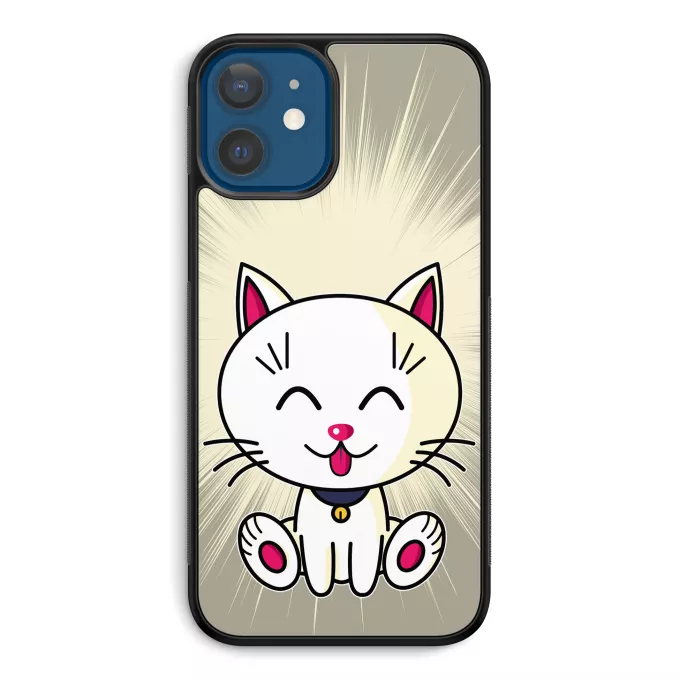 Coque pour téléphone portable iPhone 12 et iPhone 12 Pro (6.1) Parodie Kawaii Baby Cats Kawaii Baby Cat (blanc)