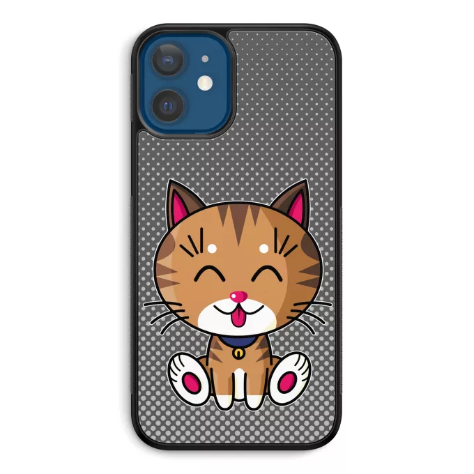 Coque pour téléphone portable iPhone 12 et iPhone 12 Pro (6.1) Parodie Kawaii Baby Cats Kawaii Baby Cat (tigré)