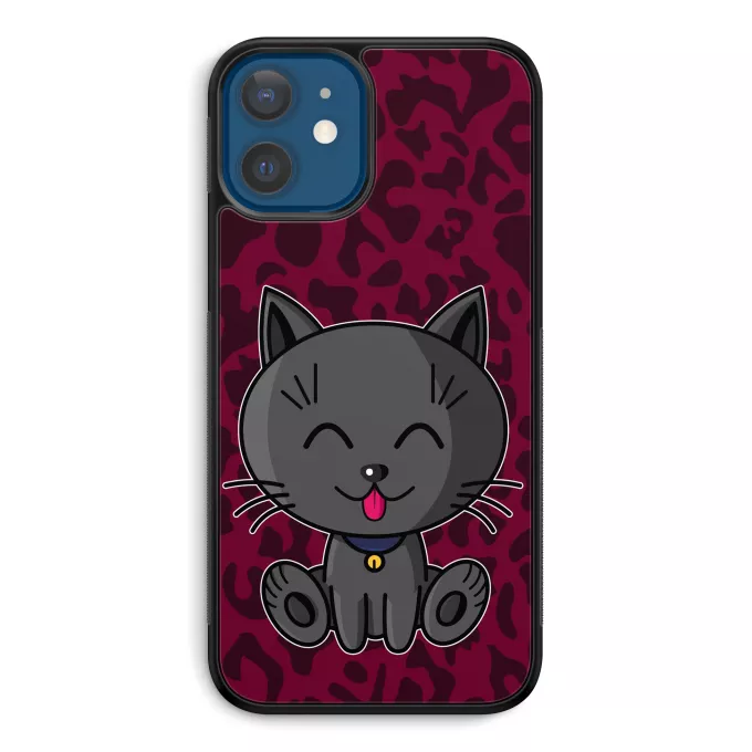 Coque pour téléphone portable iPhone 12 et iPhone 12 Pro (6.1) Parodie Kawaii Baby Cats Kawaii Baby Cat (Bleu)