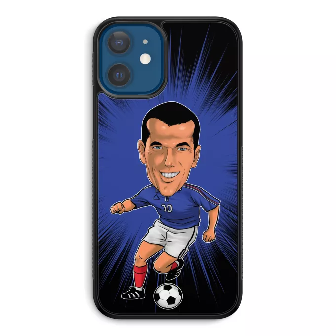 Coque pour téléphone portable iPhone 12 et iPhone 12 Pro (6.1) Parodie Caricature de Stars Caricature SD Manga Stars Vol.8 ! - Caricature Stars - Zinedine Zidane