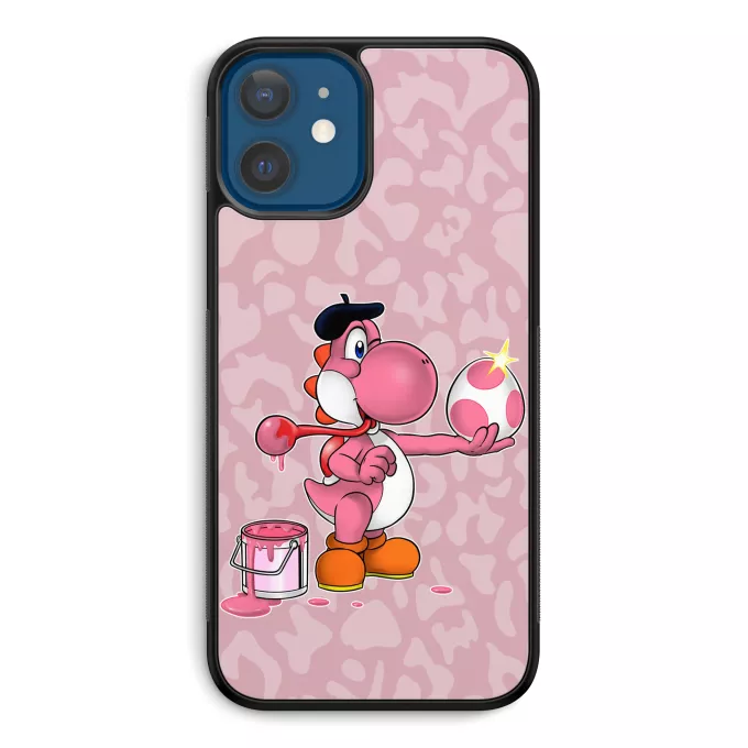 Custodia per iPhone 12 et iPhone 12 Pro (6.1) Paoridia Yoshi Yoshi rosa