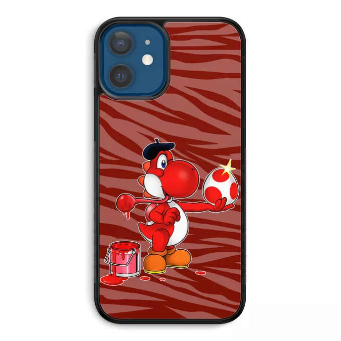 Custodia per iPhone 12 et iPhone 12 Pro (6.1) Paoridia Yoshi Yoshi rosso