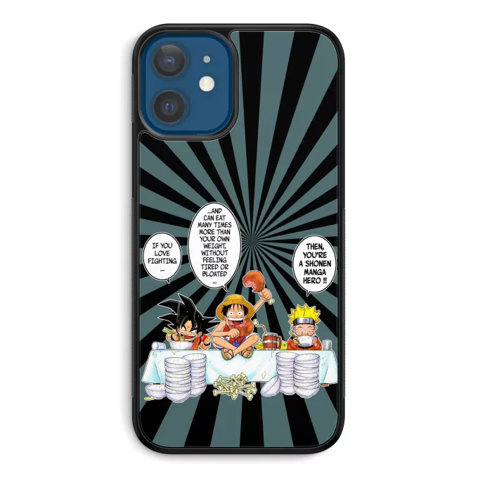iPhone 12 et iPhone 12 Pro (6.1) Phone Case Parody of Naruto Son Goku, Naruto and Luffy