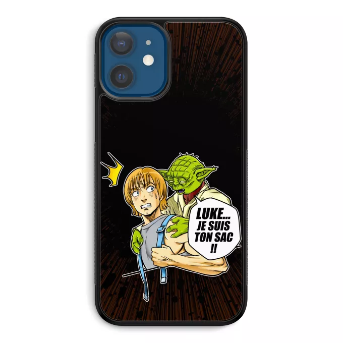 Coque pour téléphone portable iPhone 12 et iPhone 12 Pro (6.1) Parodie Star Wars Luke... Je suis ton sac !! - Yoda, Luke Skywalker