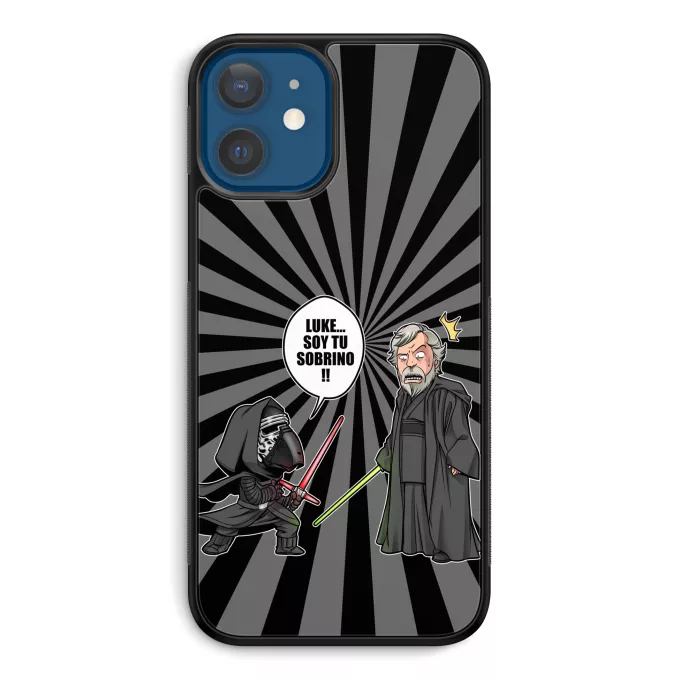 Funda para iPhone 12 et iPhone 12 Pro (6.1) Parodia Star Wars Luke Skywalker y Kylo Ren