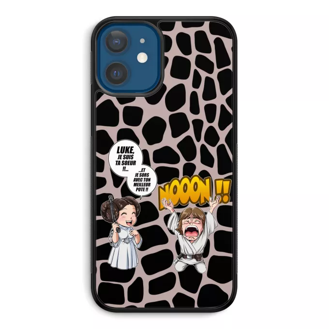 Coque pour téléphone portable iPhone 12 et iPhone 12 Pro (6.1) Parodie Star Wars Luke Life Episode II : Une soeur indigne :) - Leila Skywalker