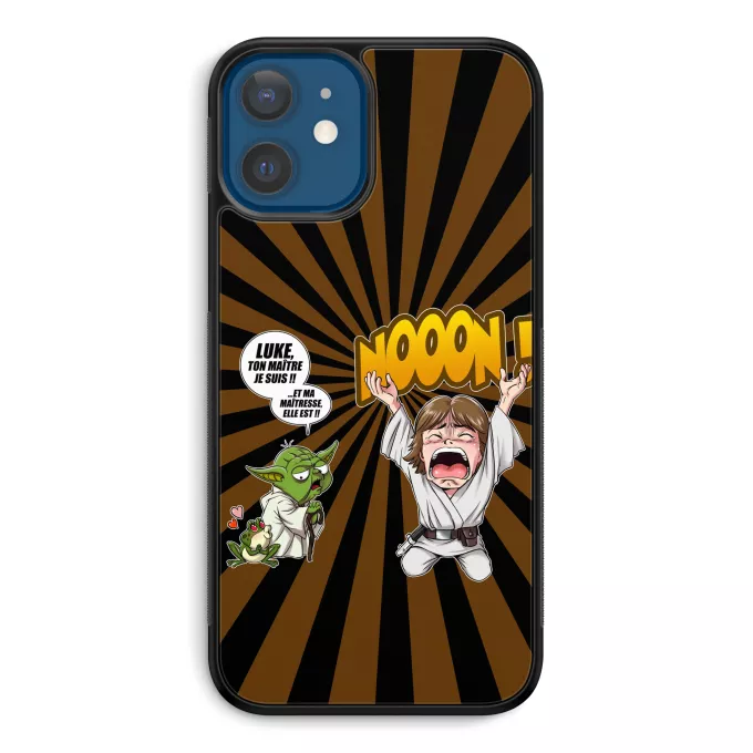 Coque pour téléphone portable iPhone 12 et iPhone 12 Pro (6.1) Parodie Star Wars Luke Life Episode IV : le Maître... - Yoda, Luke Skywalker