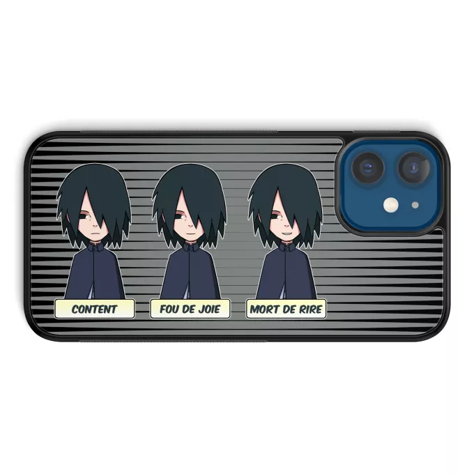 Coque pour téléphone portable iPhone 12 et iPhone 12 Pro (6.1) Parodie Naruto Toujours aussi expressif... - Sasuke Uchiwa