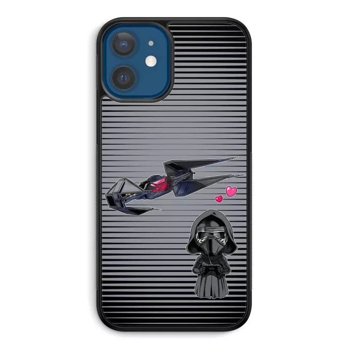 Fodral för iPhone 12 et iPhone 12 Pro (6.1) Parodi Stjärnornas krig Tecknad SD Kylo Ren och TIE Silence Mini Drone