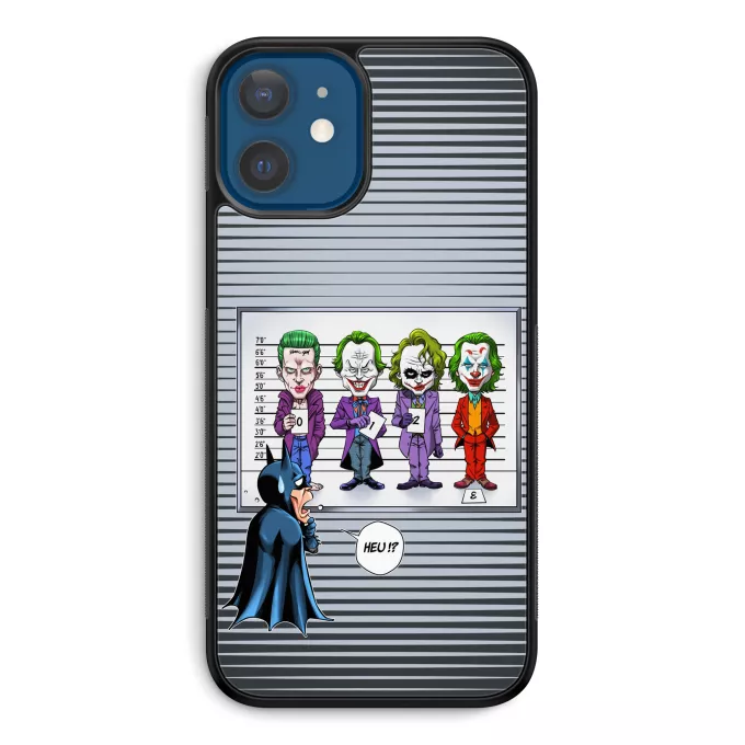 Fodral för iPhone 12 et iPhone 12 Pro (6.1) Parodi Läderlappen Batman och il Joker (Jared Letho, Jack Nicholson, Heath Ledger och Joaquin Phoenix)
