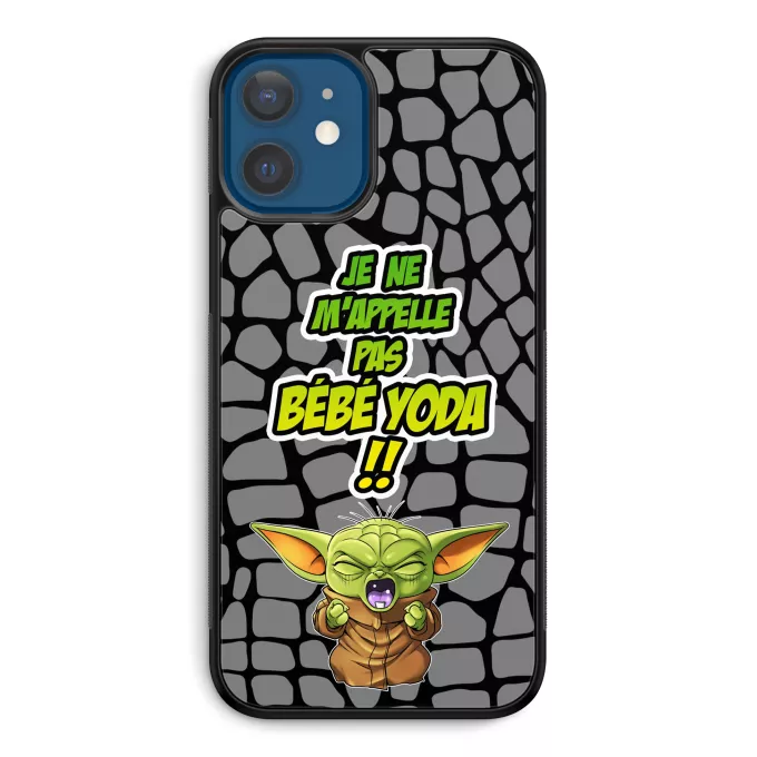 Coque pour téléphone portable iPhone 12 et iPhone 12 Pro (6.1) Parodie Star Wars Un cri du coeur et avec force ! - Grogu, Bébé Yoda, Baby Yoda