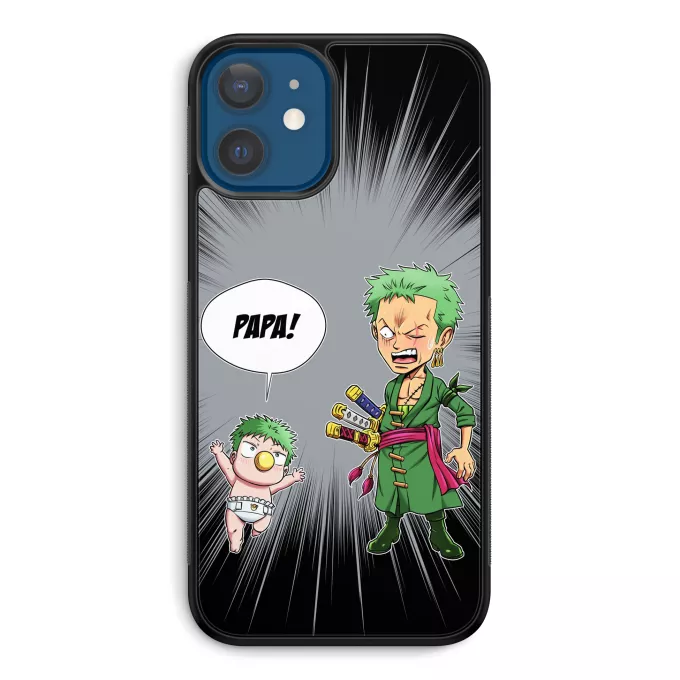 Coque pour téléphone portable iPhone 12 et iPhone 12 Pro (6.1) Parodie One Piece Un fiston démoniaque !! - Zorro Roronoa, Baby Beel