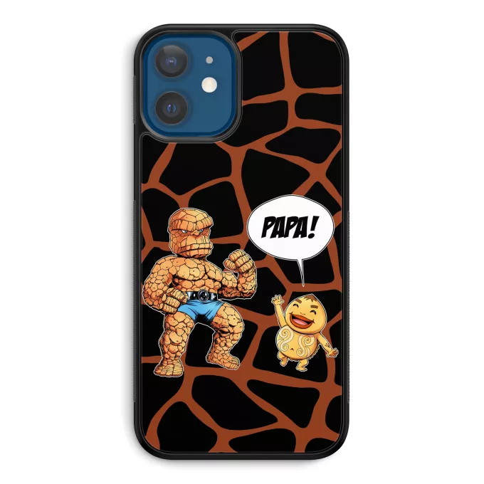Coque pour téléphone portable iPhone 12 et iPhone 12 Pro (6.1) Parodie Zelda Un papa solide comme un roc ! - La Chose des 4 Fantastiques et un Goron