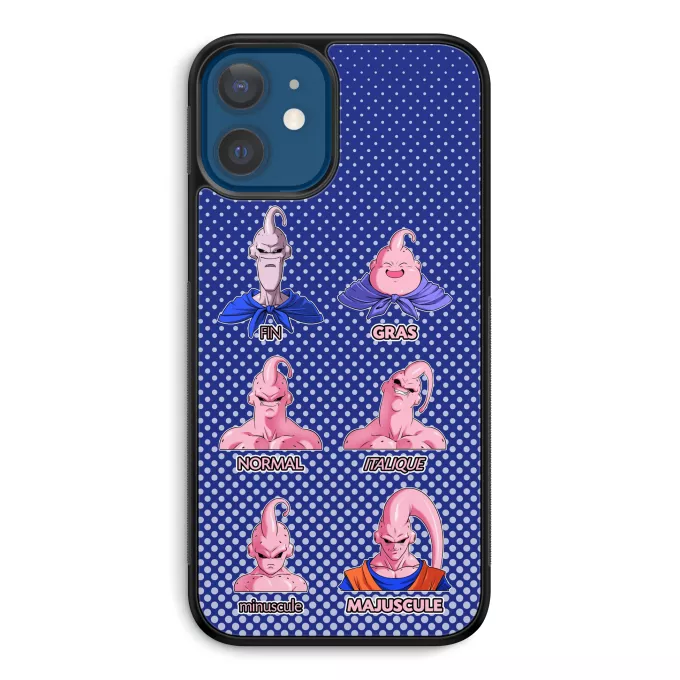 Coque pour téléphone portable iPhone 12 et iPhone 12 Pro (6.1) Parodie Dragon Ball Z - DBZ Un sacré caractères... - Boubou aka Majin Bou aka Super Bou aka Bouhan