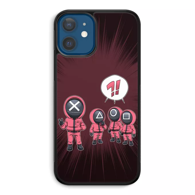 Coque pour téléphone portable iPhone 12 et iPhone 12 Pro (6.1) Parodie Squid Game Squid Gamer - Squid Game Pink Soldiers