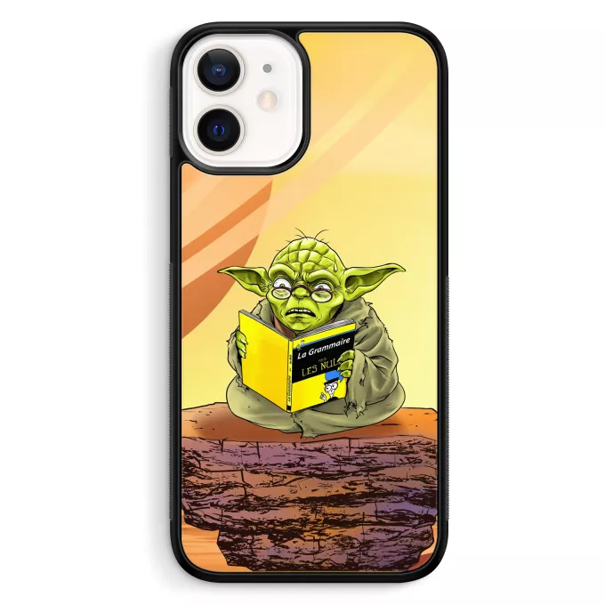 Coque pour téléphone portable iPhone 12 Mini (5.4) Parodie Star Wars En grammaire, un zéro, il est... :) - Yoda