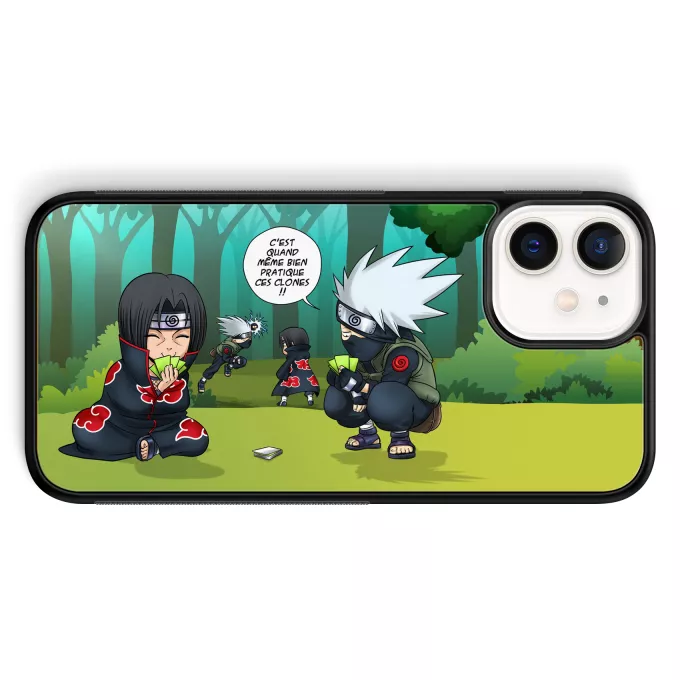 Coque pour téléphone portable iPhone 12 Mini (5.4) Parodie Naruto Combat de Ninjas ! - Kakashi, Itachi