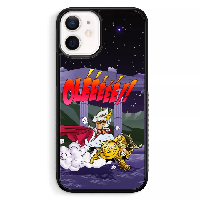 Fodral för iPhone 12 Mini (5.4) Parodi Knights of the Zodiac Aldebaran av Taurus och Seiya av Pegasus