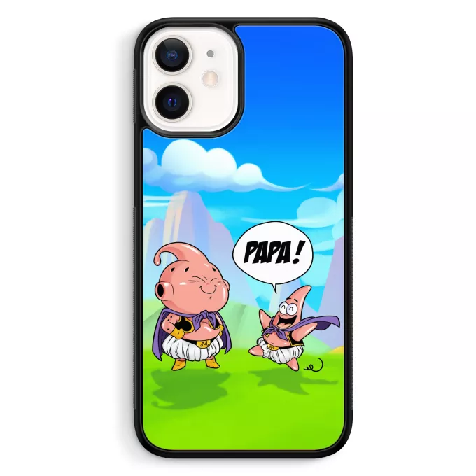 Coque pour téléphone portable iPhone 12 Mini (5.4) Parodie Dragon Ball Z - DBZ Tel père tel fils (Version SD) - Boubou, Patrick l'étoile de Mer