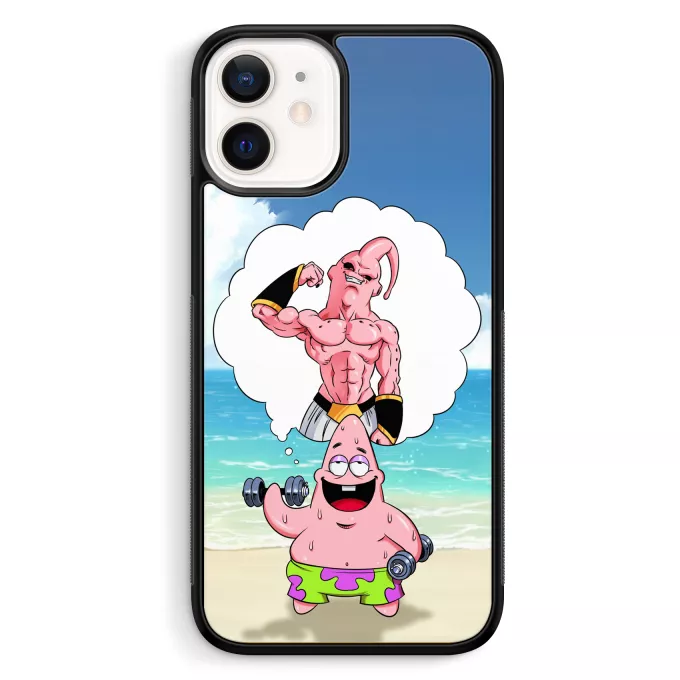 Fodral för iPhone 12 Mini (5.4) Parodi Dragon Ball Z - DBZ Patrik Stjärna och Majin Buu