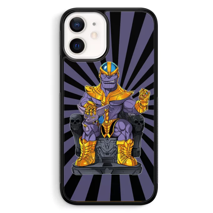 Fodral för iPhone 12 Mini (5.4) Parodi Dragon Ball Super Thanos av Avengers och Beerus av Dragon Ball Super