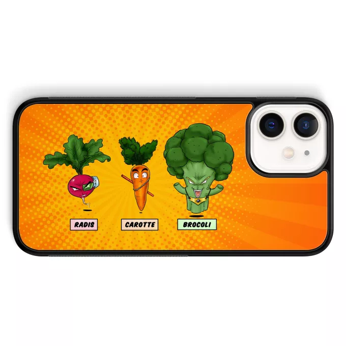 Coque pour téléphone portable iPhone 12 Mini (5.4) Parodie Dragon Ball Z - DBZ Super Héros de la Planète Végétale - Sangoku, Broly, Raditz