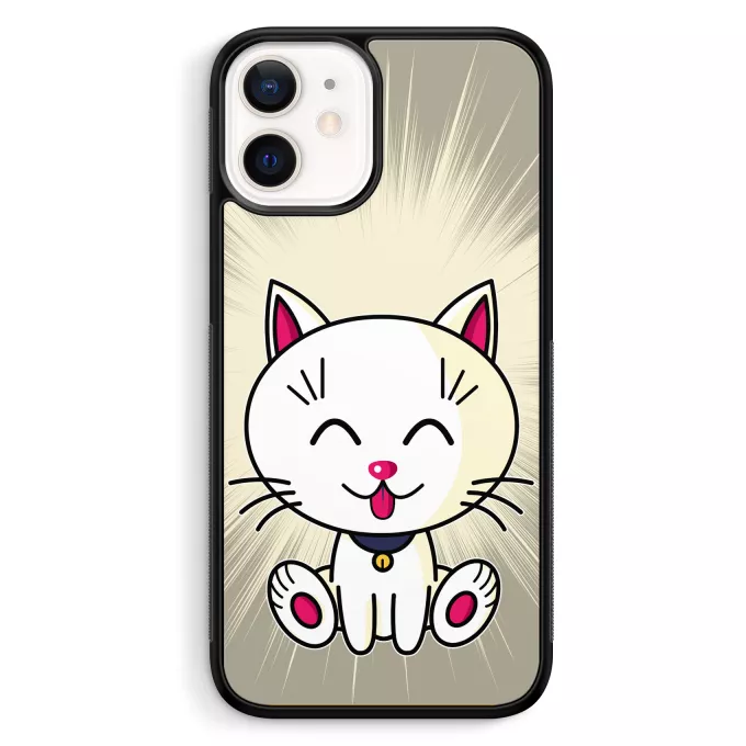 Coque pour téléphone portable iPhone 12 Mini (5.4) Parodie Kawaii Baby Cats Kawaii Baby Cat (blanc)
