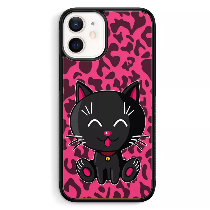 Coque pour téléphone portable iPhone 12 Mini (5.4) Parodie Kawaii Baby Cats Kawaii Baby Cat (noir)