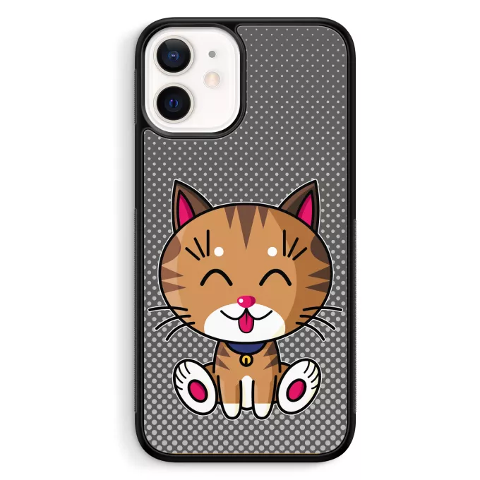 Coque pour téléphone portable iPhone 12 Mini (5.4) Parodie Kawaii Baby Cats Kawaii Baby Cat (tigré)