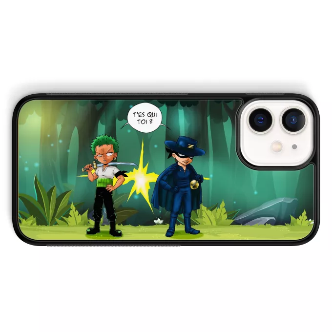 Coque pour téléphone portable iPhone 12 Mini (5.4) Parodie One Piece D'un Z qui veut dire... - Zorro Roronoa