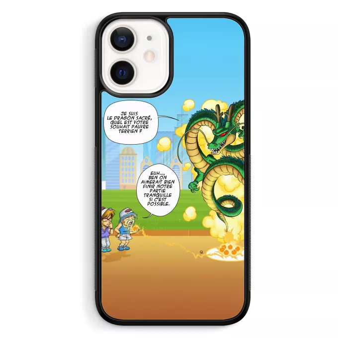 Coque pour téléphone portable iPhone 12 Mini (5.4) Parodie Dragon Ball Z - DBZ La Pétanque, c'est sacré ! - Shenron, les pétanqueurs marseillais