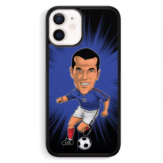Coque pour téléphone portable iPhone 12 Mini (5.4) Parodie Caricature de Stars Caricature SD Manga Stars Vol.8 ! - Caricature Stars - Zinedine Zidane