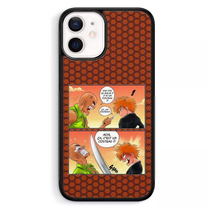 Coque pour téléphone portable iPhone 12 Mini (5.4) Parodie Bleach Non, ça c'est un couteau ! - Ichigo Kurosaki