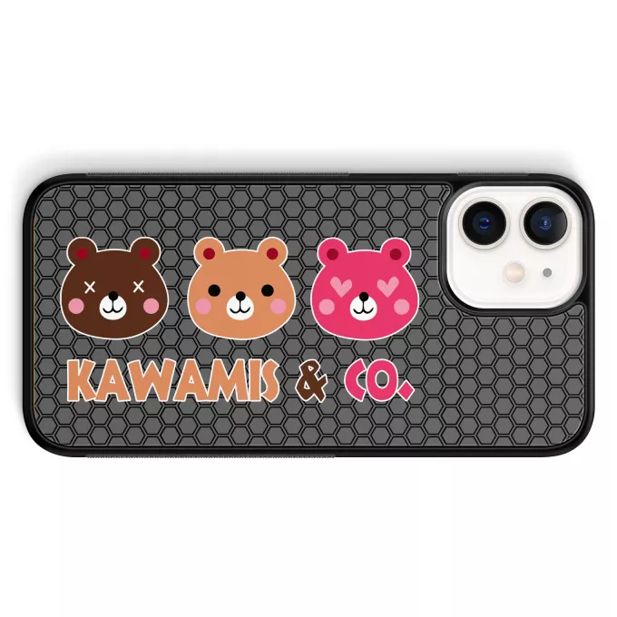 Coque pour téléphone portable iPhone 12 Mini (5.4) Parodie Kawaii Kao Kawamis and Co. Vol.1 (Pinky, Browny et Caramel) !