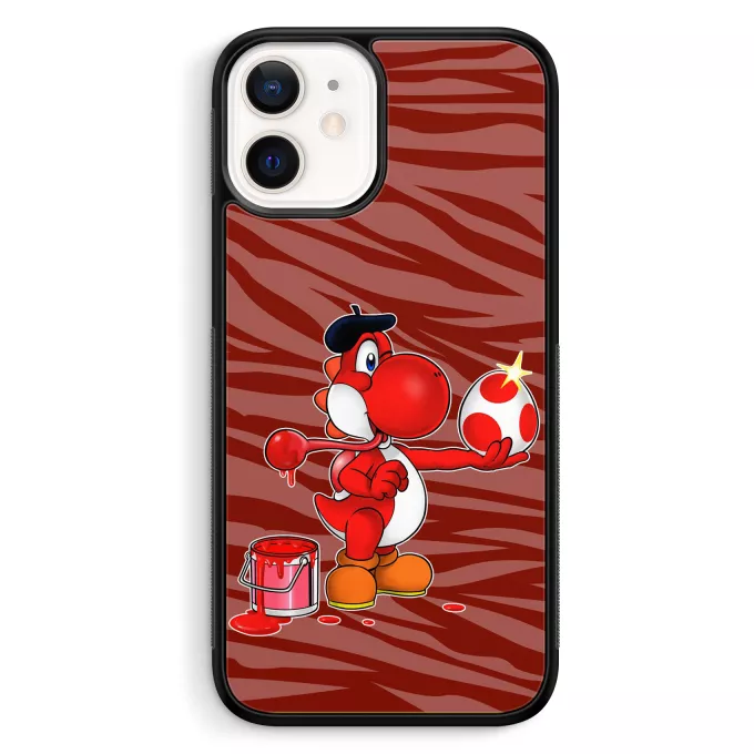 Custodia per iPhone 12 Mini (5.4) Paoridia Yoshi Yoshi rosso