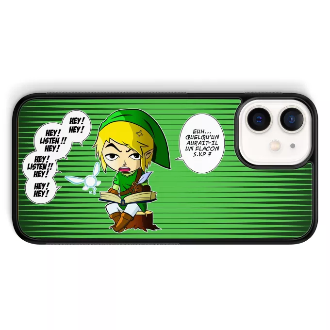 Coque pour téléphone portable iPhone 12 Mini (5.4) Parodie Zelda Une fée pratique mais agaçante... - Link, la Fée Navi