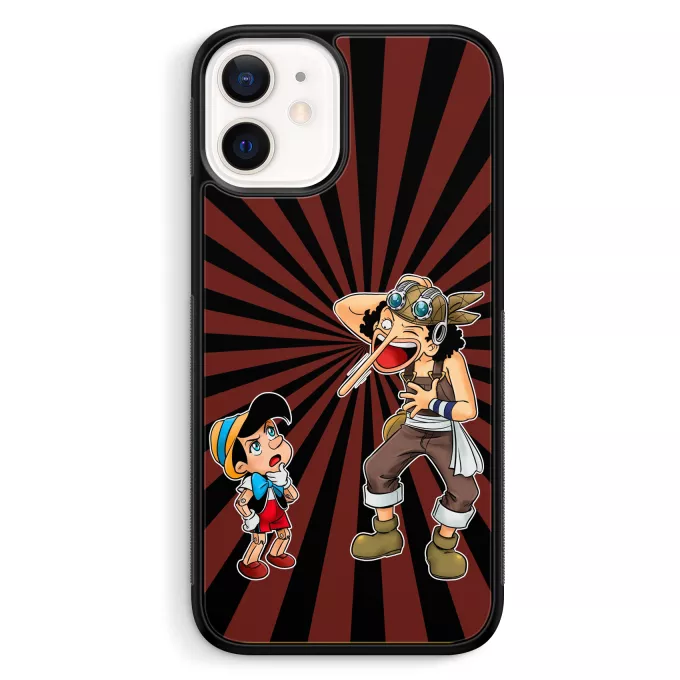 iPhone 12 Mini (5.4) Handyhülle Parodie auf One Piece Lysop und Pinocchio - Piniocchio