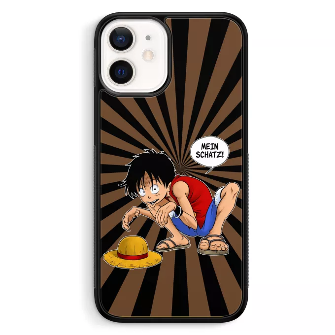 iPhone 12 Mini (5.4) Handyhülle Parodie auf One Piece Ruffy und Gollum