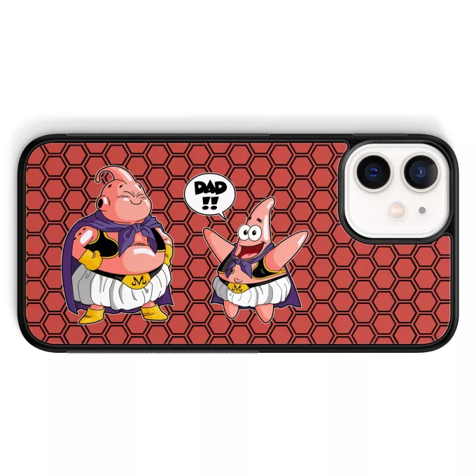 iPhone 12 Mini (5.4) Phone Case Parody of Dragon Ball Z - DBZ Majin Buu and Patrick Star