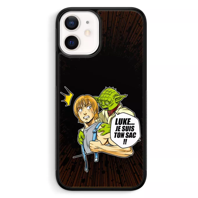 Coque pour téléphone portable iPhone 12 Mini (5.4) Parodie Star Wars Luke... Je suis ton sac !! - Yoda, Luke Skywalker
