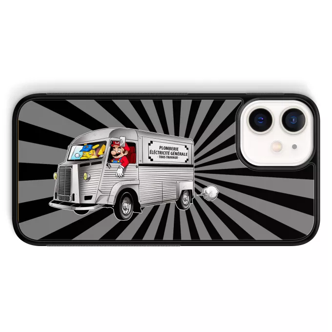 Coque pour téléphone portable iPhone 12 Mini (5.4) Parodie Pokémon Une reconversion réussie... :) - Pikachu, Mario