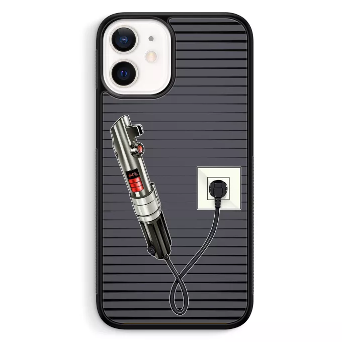 Fodral för iPhone 12 Mini (5.4) Parodi Stjärnornas krig Ljussabel