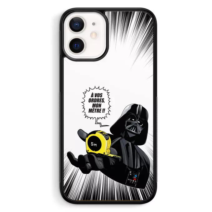 Coque pour téléphone portable iPhone 12 Mini (5.4) Parodie Star Wars A vos ordres, mon Mètre... !! - Dark Vador