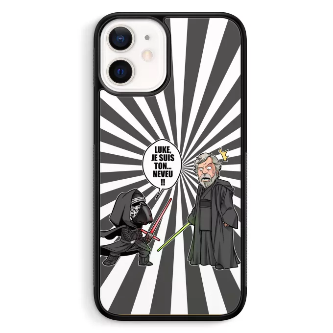 Coque pour téléphone portable iPhone 12 Mini (5.4) Parodie Star Wars Luke, je suis ton... ;) - Kylo Ren Vs Luke Skywalker